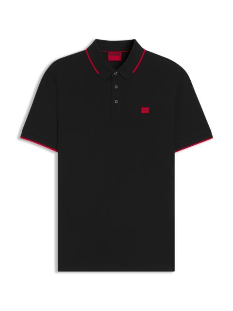 SLIM-FIT POLO SHIRT WITH RED LOGO LABEL