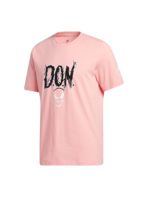 adidas adidas x MARVEL/ Marvel Co-branded Unisex Don Venom Tee Creamy  Printing Basketball Pink GI8873 REVERSIBLE