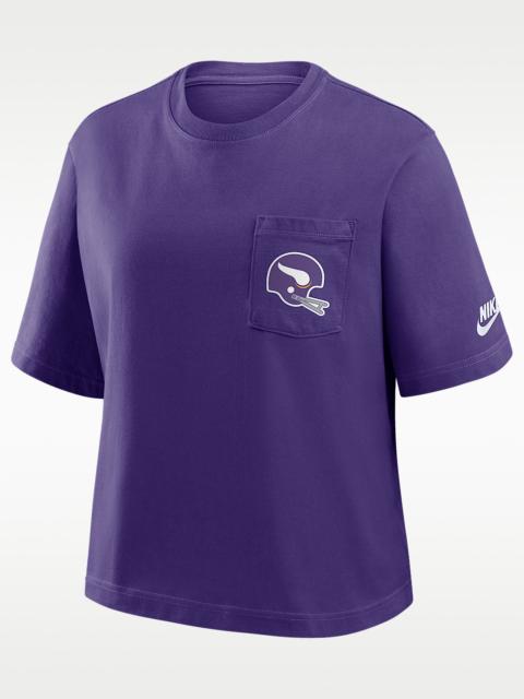 Minnesota Vikings Rewind Pocket Boxy Women's Nike NFL T-Shirt