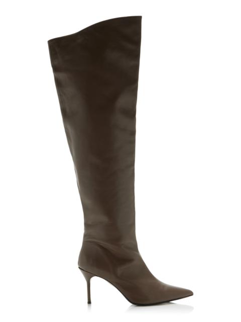 Sebastian Leather Over-The-Knee Boots olive