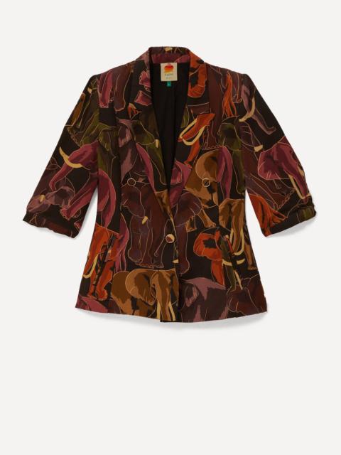 Elephants Brown Short Sleeve Blazer