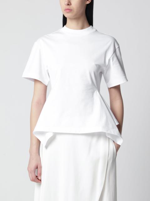 Panelled cotton T-shirt in white