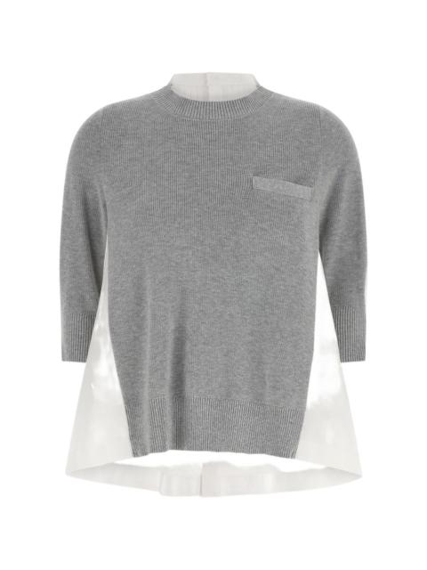 asymmetric crew-neck sweater