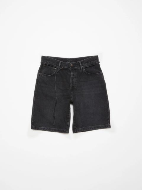 Loose fit denim shorts - Black