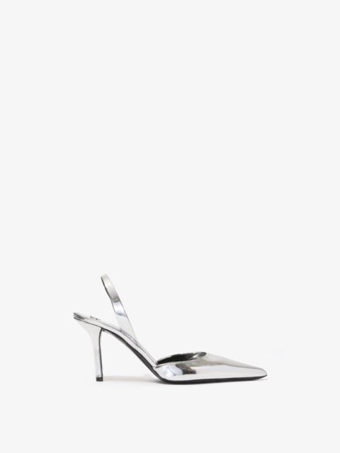 Slash Slingback Pumps in Mirrored Metallic