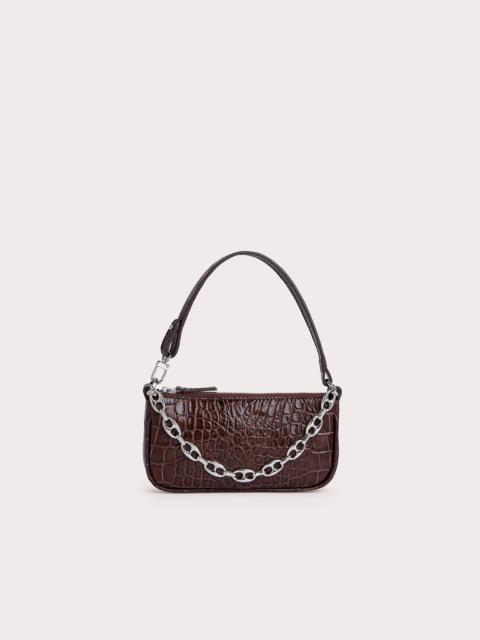 MINI RACHEL NUTELLA CROCO EMBOSSED LEATHER