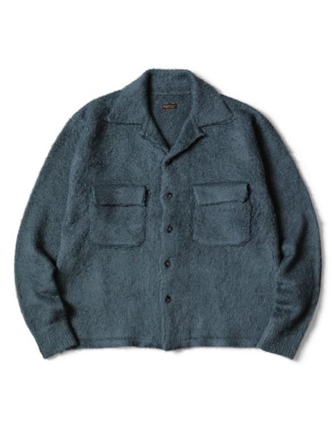 KAPITAL 7G Shaggy Knit Board Shirt 'BLUE GRAY'