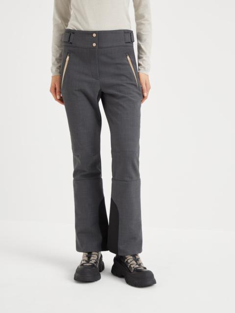 Tropical luxury wool mountain trousers with monili