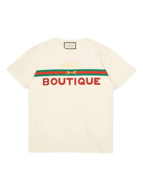 (WMNS) Gucci Boutique Ribbon Horse Buckle Printed For Beige 615044-XJCKY-7136