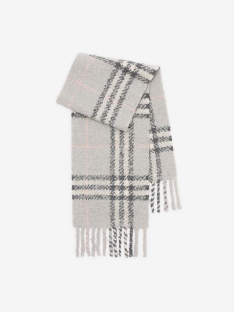 Check Alpaca Wool Blend Bouclé Scarf