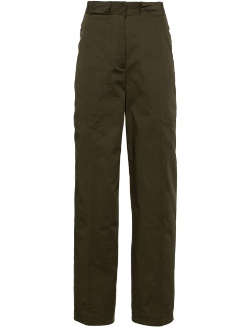 tapered-leg twill trousers