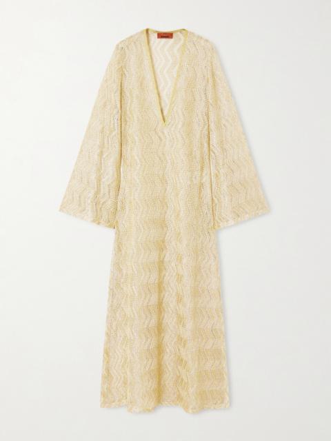 Mare Metallic Crochet-knit Coverup