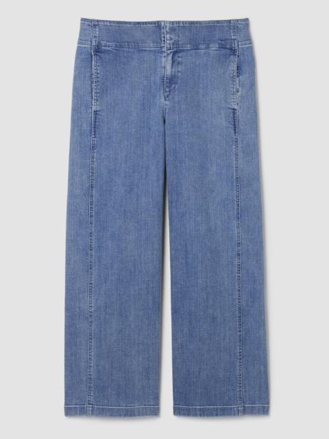Cotton Stretch Denim Wide-Leg Trouser