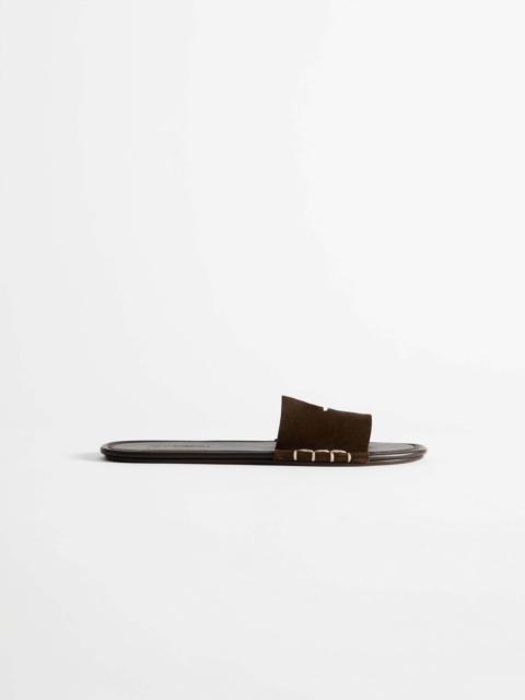 MENS LOAFER SLIDE MULES IN BROWN
