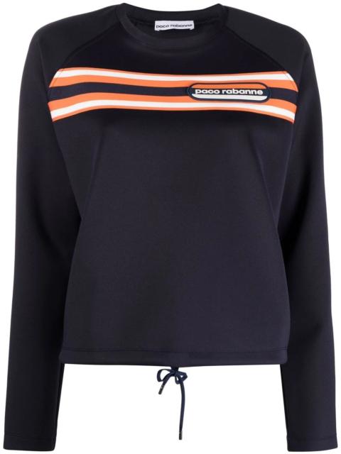 logo-patch striped sweatshirt