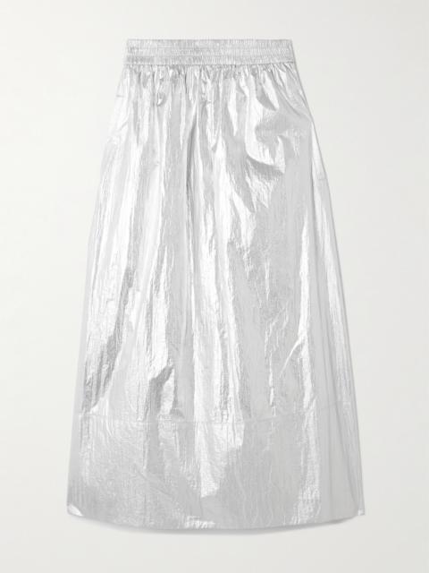 Metallic Shell Midi Skirt