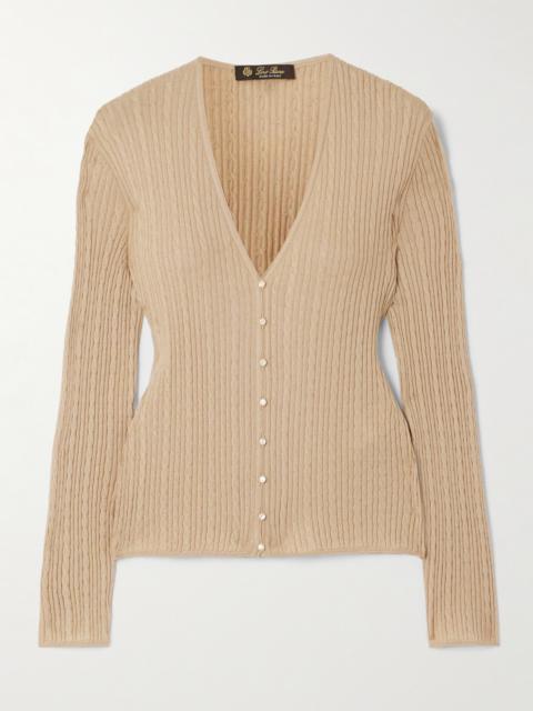 Rimella Cable-knit Cashmere And Silk-blend Cardigan