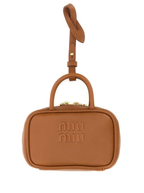 Miu Miu Women Camel Leather Beau Keyring Necessaire