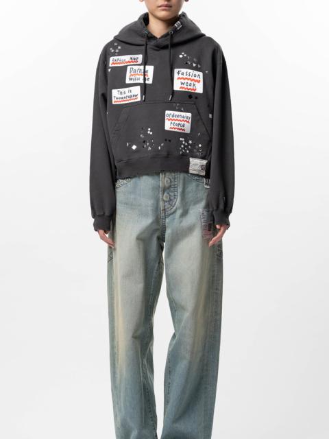 Embellished Sticker Hoodie