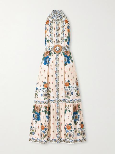 Biba Tiered Floral-print Cotton-poplin Maxi Dress