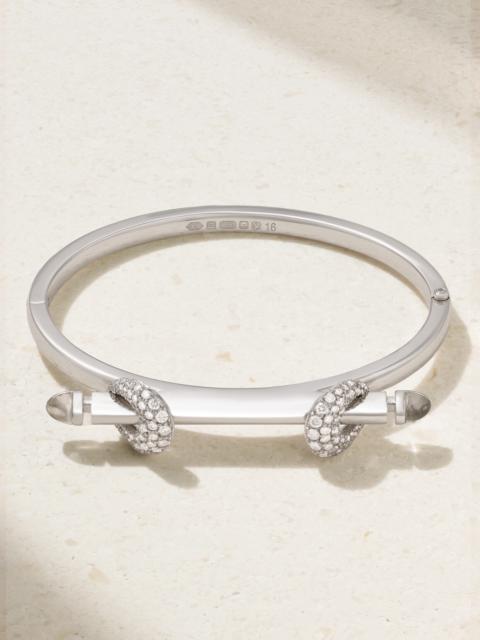 Chakra Icon 18-karat White Gold, Diamond And Quartz Bangle