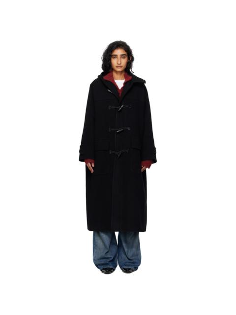 Black Hooded Duffle Coat