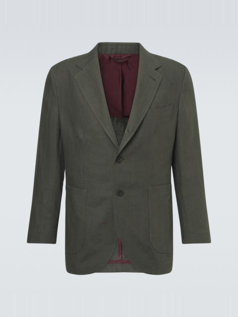 Single-breasted linen blazer