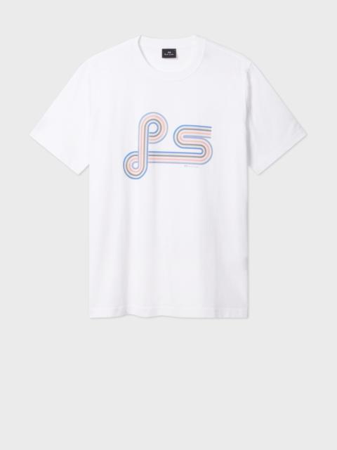 White Organic Cotton 'PS' Spiral Print T-Shirt