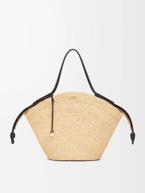 Large Paseo basket in raffia and nappa calfskin