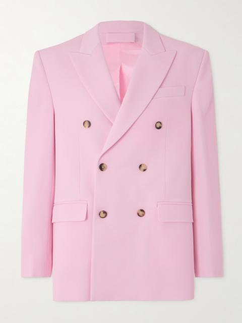 Oversized Double-breasted Grain De Poudre Wool Blazer