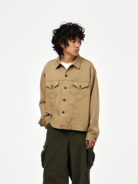 WASHED SILK COTTON PIQUE 3RD TYPE JACKET (BEIGE) (SIS)