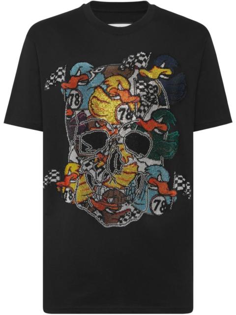 beaded-skull T-shirt