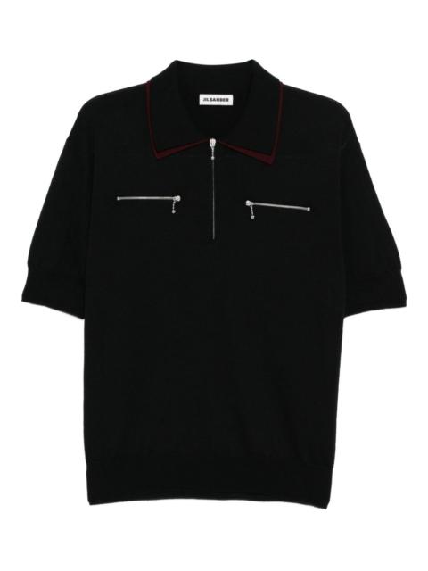 zip collar polo shirt