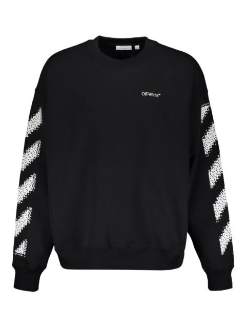 diagonal-stripes crew-neck sweatshirt