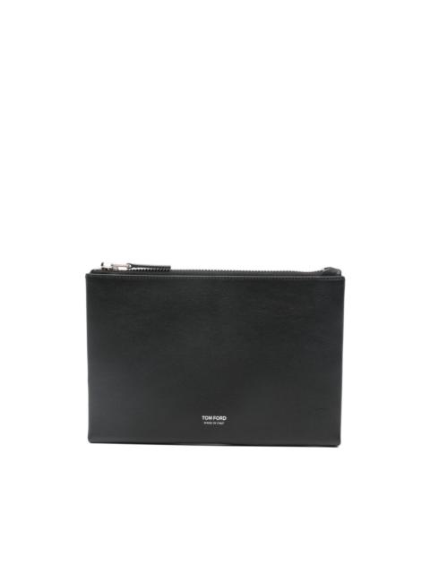 strap-detail clutch bag