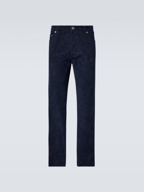 Printed straight jeans