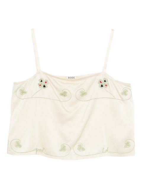 floral-embroidered tank top