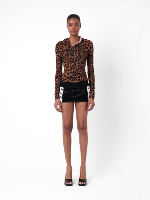 SHANIA HOODED JACKET CHESTNUT LEOPARD PRINT