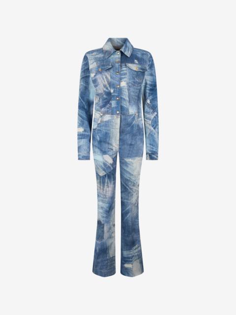 Patchwork Denim Jumpsuit