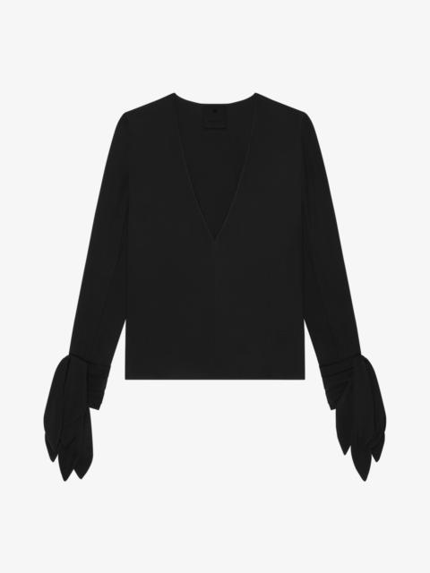 BLOUSE WITH BOWS IN CREPE AND 4G EMBROIDERY