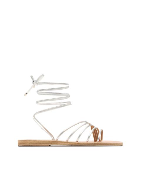 Ipoliti leather lace-up flat sandals