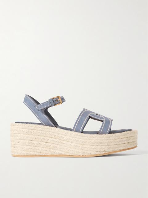 Kate Cutout Suede Wedge Sandals