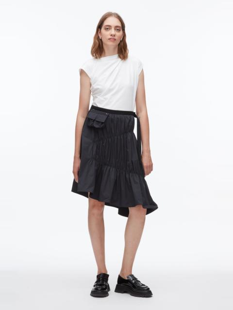 Ripstop Asymmetric Skirt with Ruching