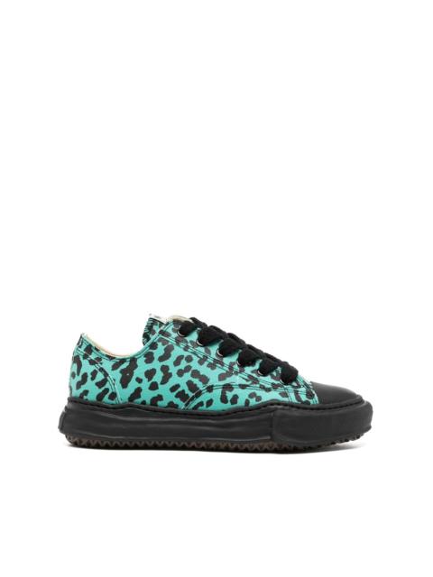 leopard-print low-top trainers