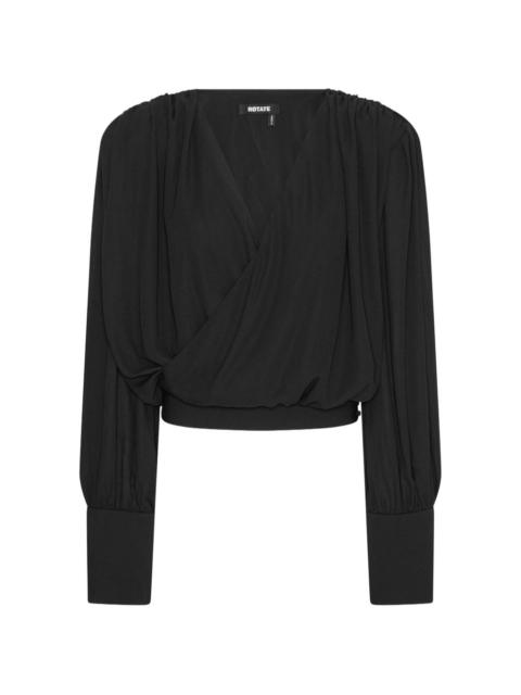 long sleeve V-neck blouse