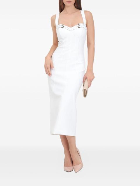 buckle-embellished midi dress