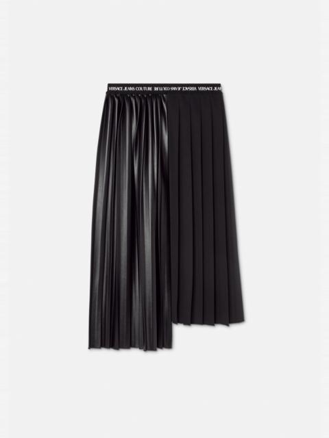 Faux Leather Pleated Midi Skirt