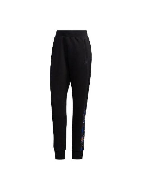 (WMNS) adidas Mic Dk Printing Sports Pants Black GG0762
