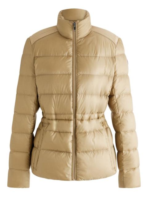 cinched quilted puffer jacket