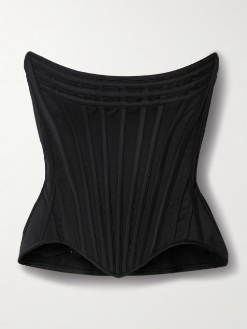 Wasp Strapless Recycled-satin Bustier Top